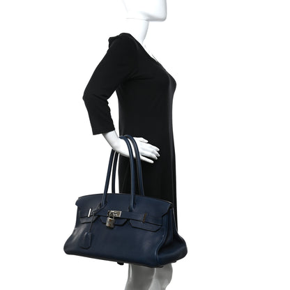 Hermes Taurillon Clemence JPG Shoulder Birkin II 42 Bleu Marine 2 of 12