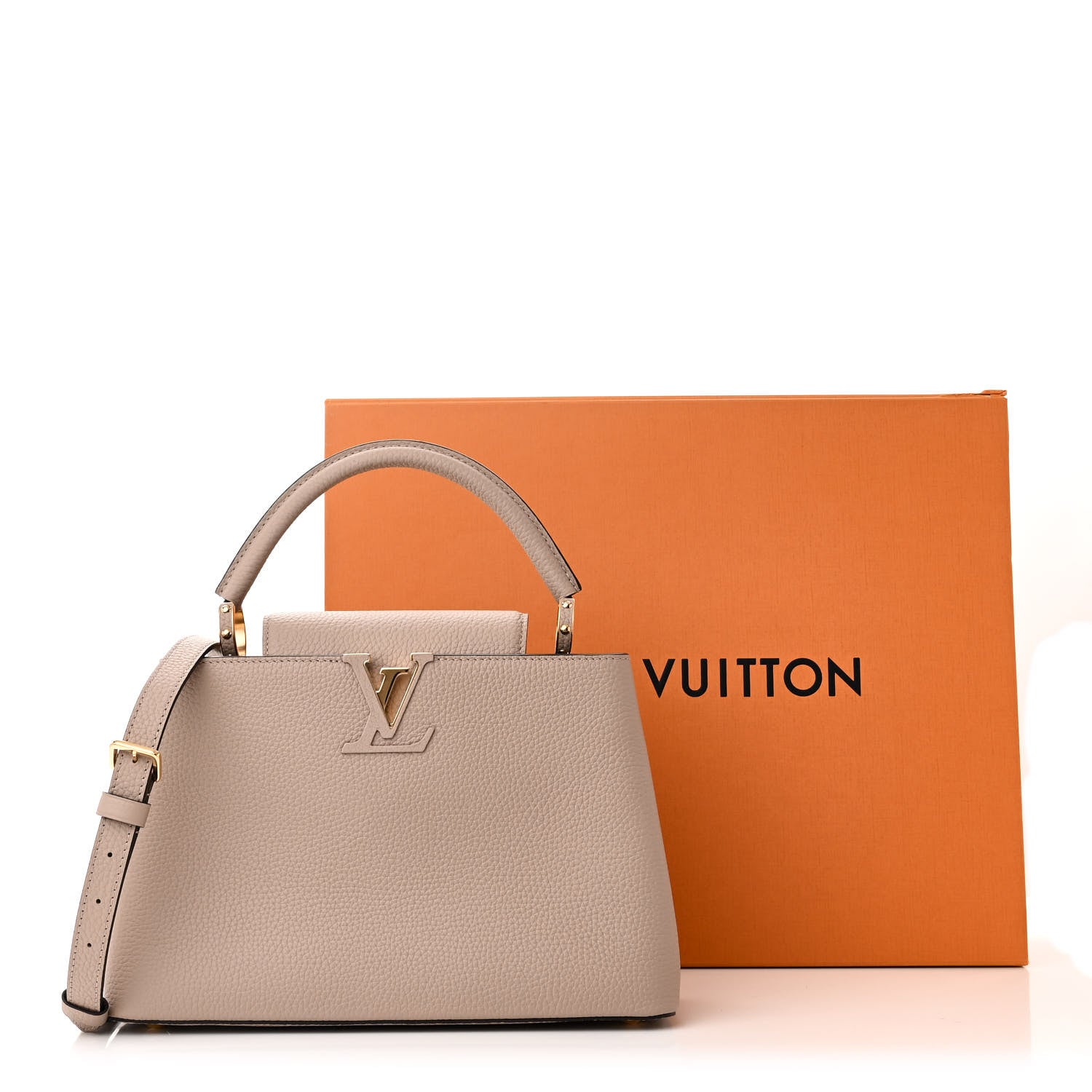 Louis Vuitton LOUIS VUITTON Taurillon Capucines MM Galet 10 of 10
