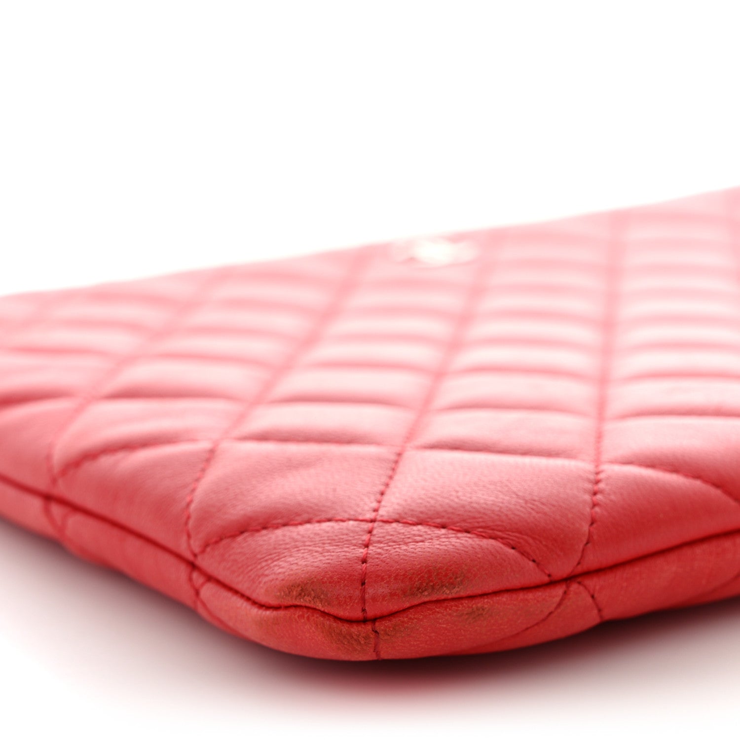 Chanel Lambskin Quilted Medium Cosmetic Case Red 8 of 12