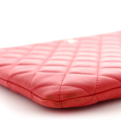 Chanel Lambskin Quilted Medium Cosmetic Case Red 8 of 12