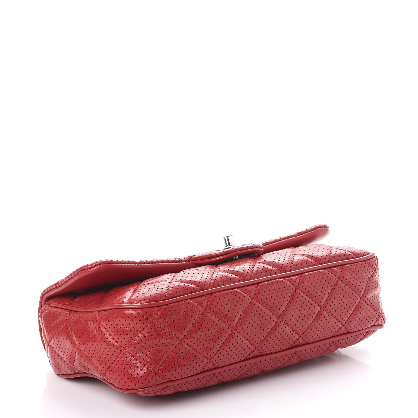 Lambskin Perforated Medium Punch Flap Red
