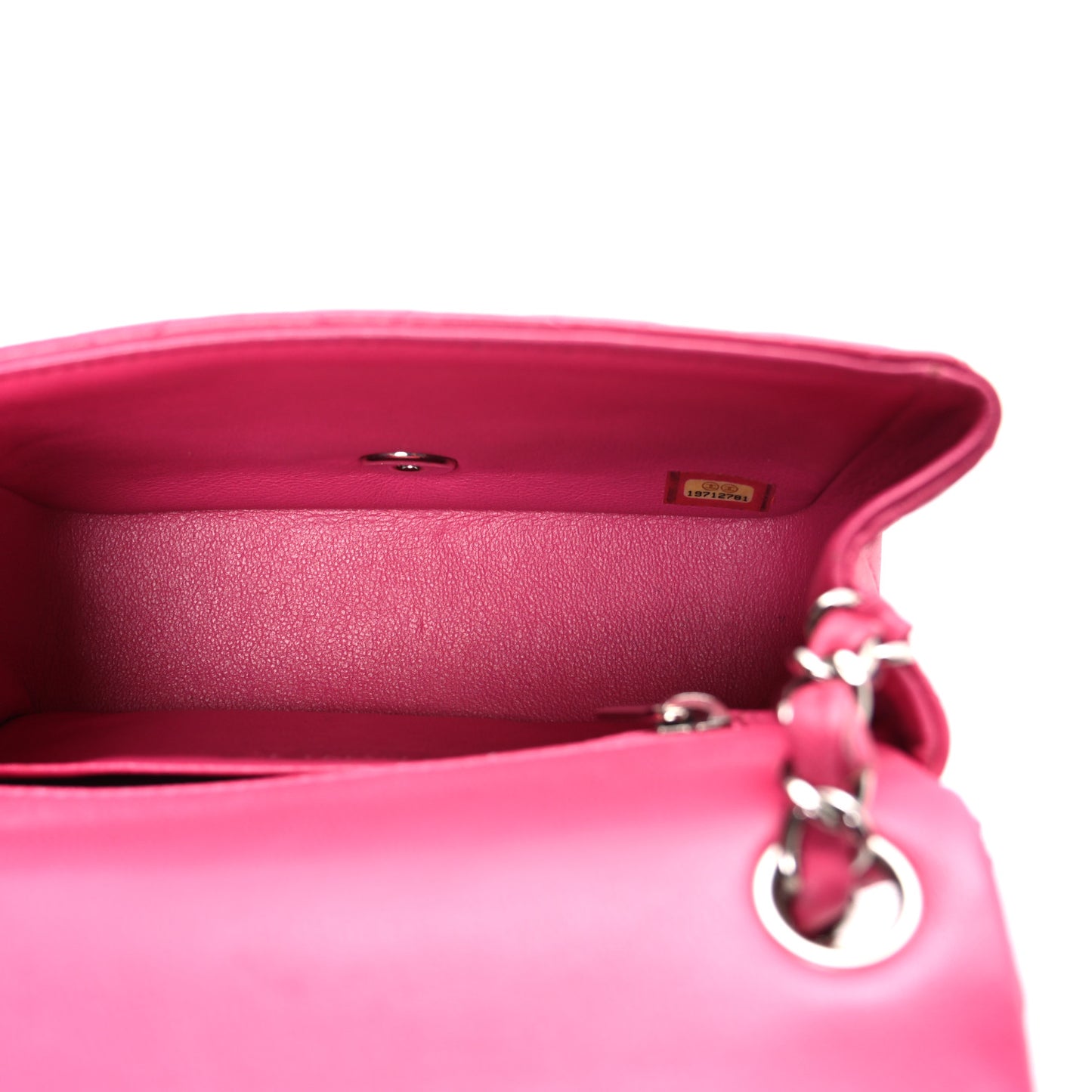 Lambskin Quilted Mini Square Flap Dark Pink