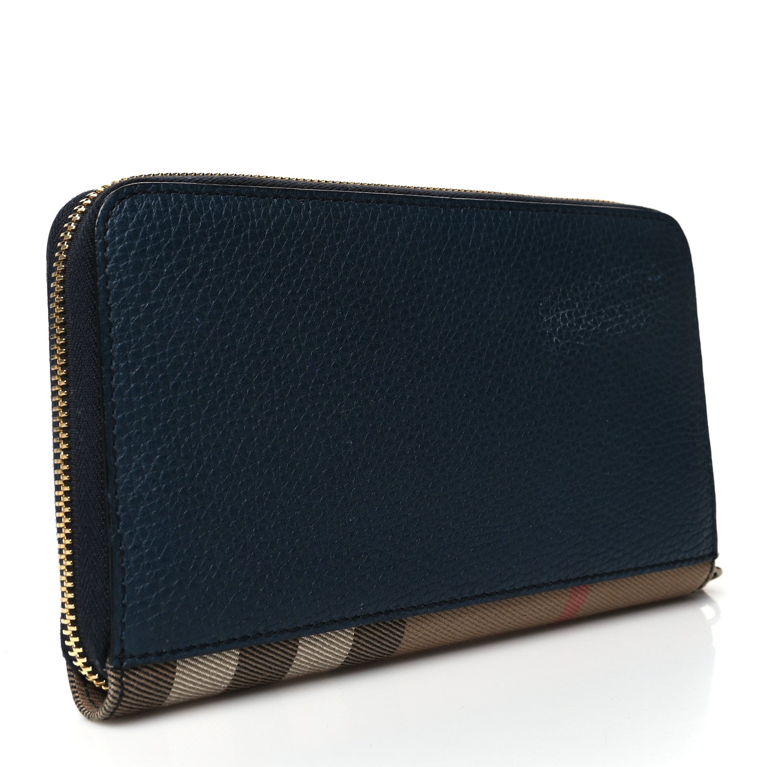 Burberry House Check Calfskin Renfrew Long Zip Around Wallet Blue 4 of 12