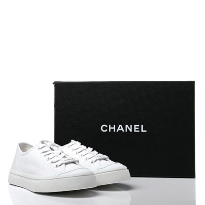 Chanel Fabric Low Top Sneakers 36 White 8 of 8