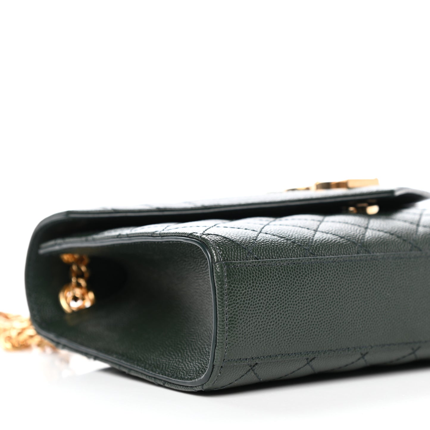 Grain De Poudre Textured Mixed Matelasse Medium Triquilt Monogram Satchel Vert Fonce