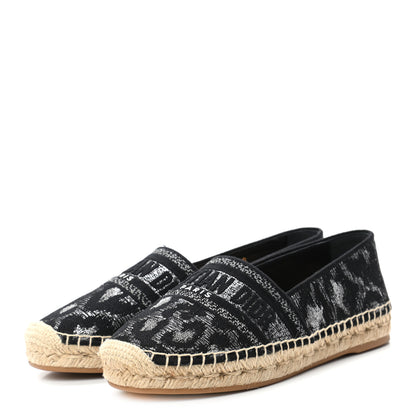 Christian Dior Lurex Embroidered Mizza Granville Espadrille 37.5 Black 3 of 8