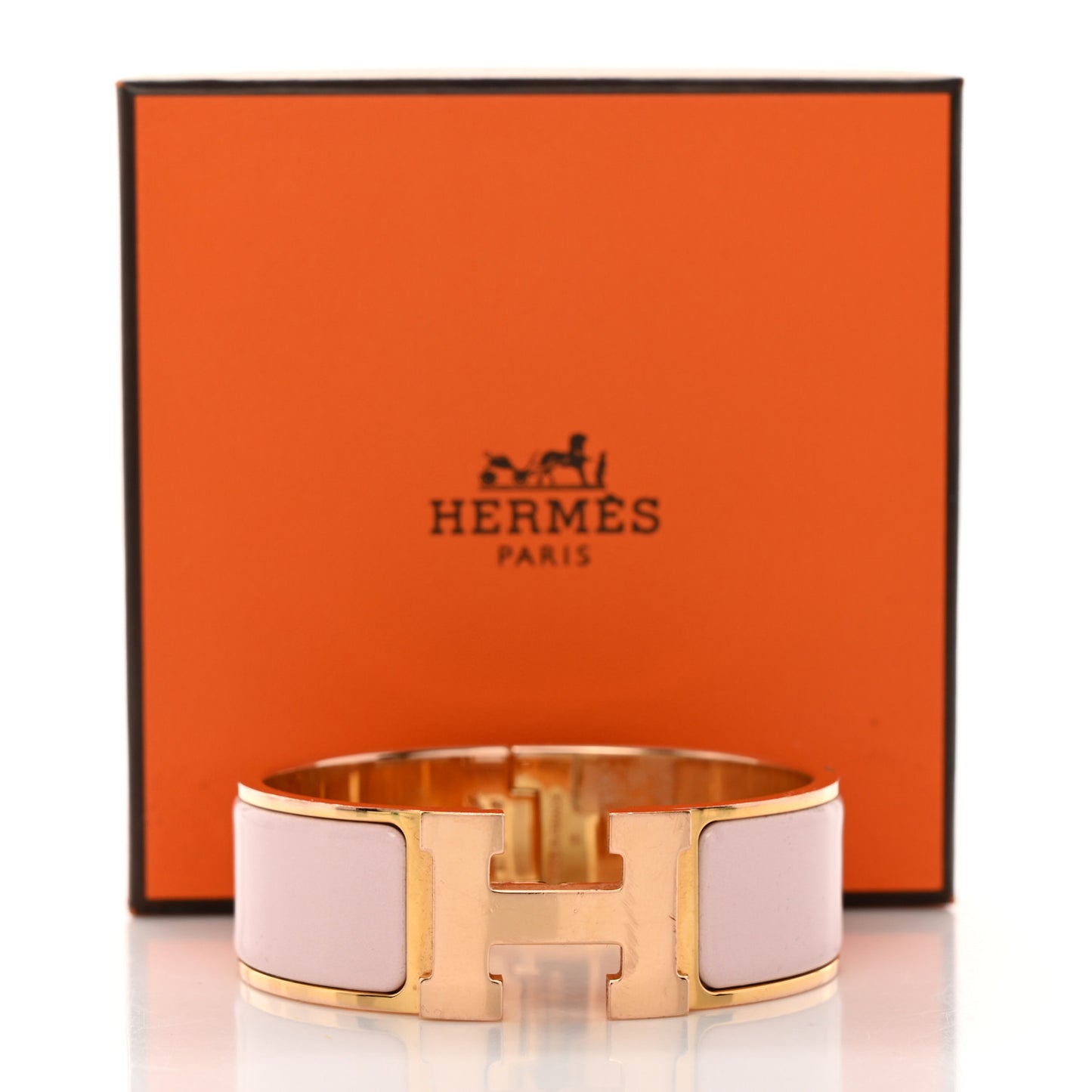 Enamel Wide Clic Clac H PM Bracelet Rose Candeur