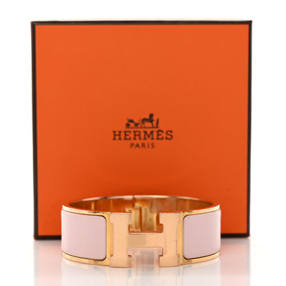 Hermes Enamel Wide Clic Clac H PM Bracelet Rose Candeur 6 of 6