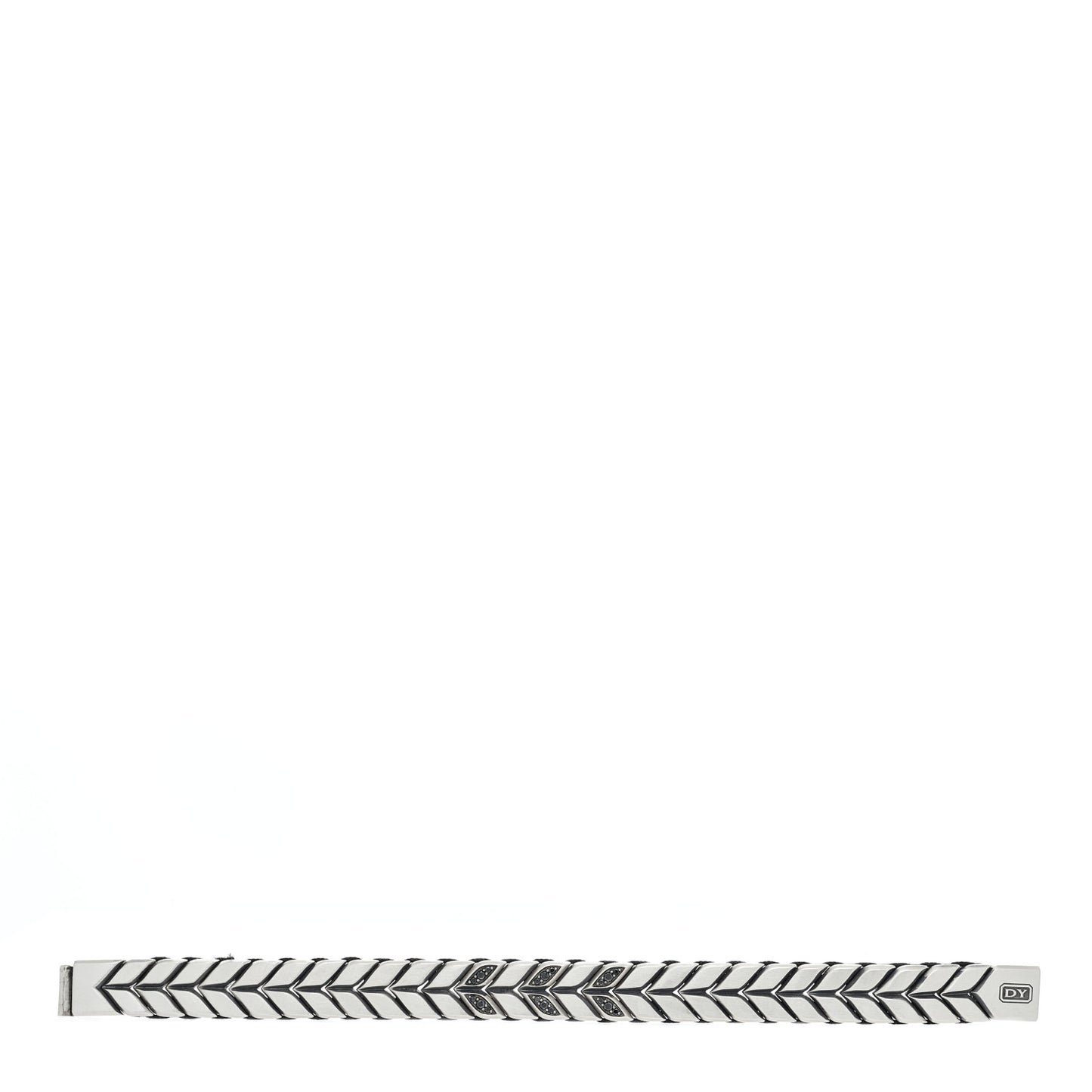 Sterling Silver Black Diamond Chevron Bracelet