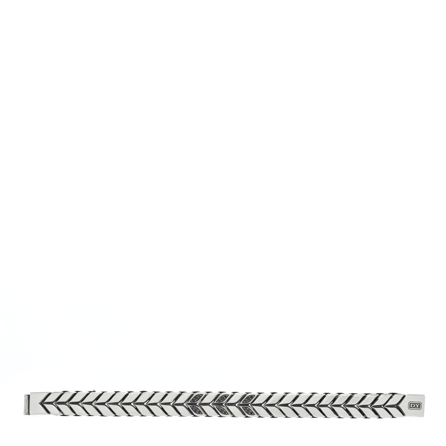 David Yurman Sterling Silver Black Diamond Chevron Bracelet 5 of 8