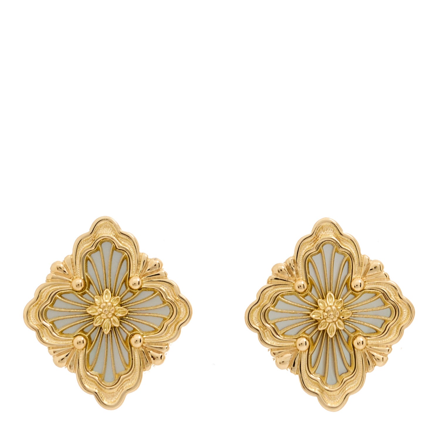 Buccellati 18K Yellow Gold Mother of Pearl Opera Tulle Earrings 1 of 5