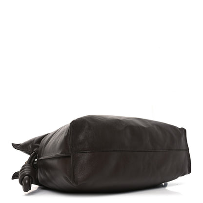 Loewe Calfskin Flamenco Puffer Knot Bag Dark Brown 4 of 9