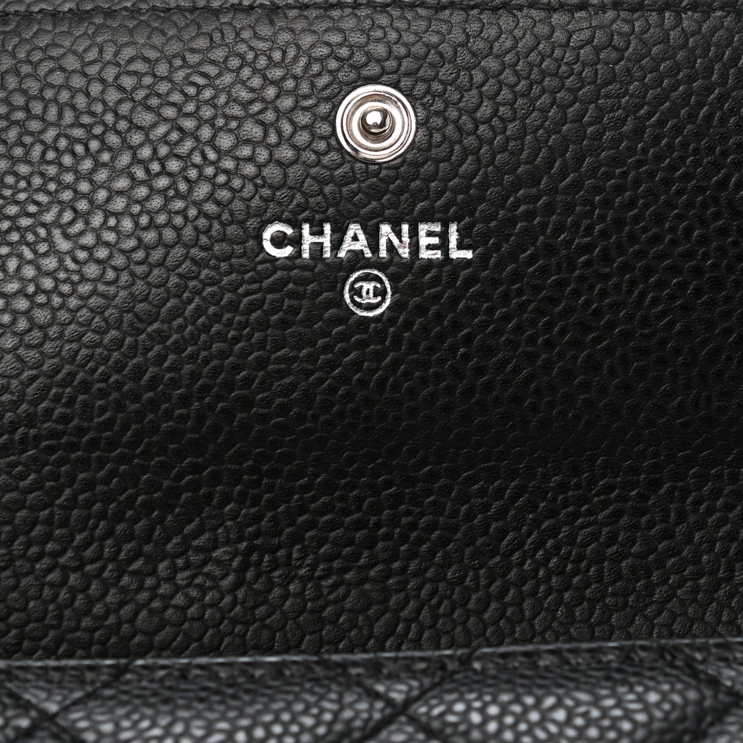 Caviar Quilted Large Gusset Flap Wallet Black