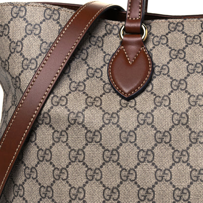 Gucci Soft GG Supreme Monogram Medium Crossbody Tote Beige Cuir 8 of 10