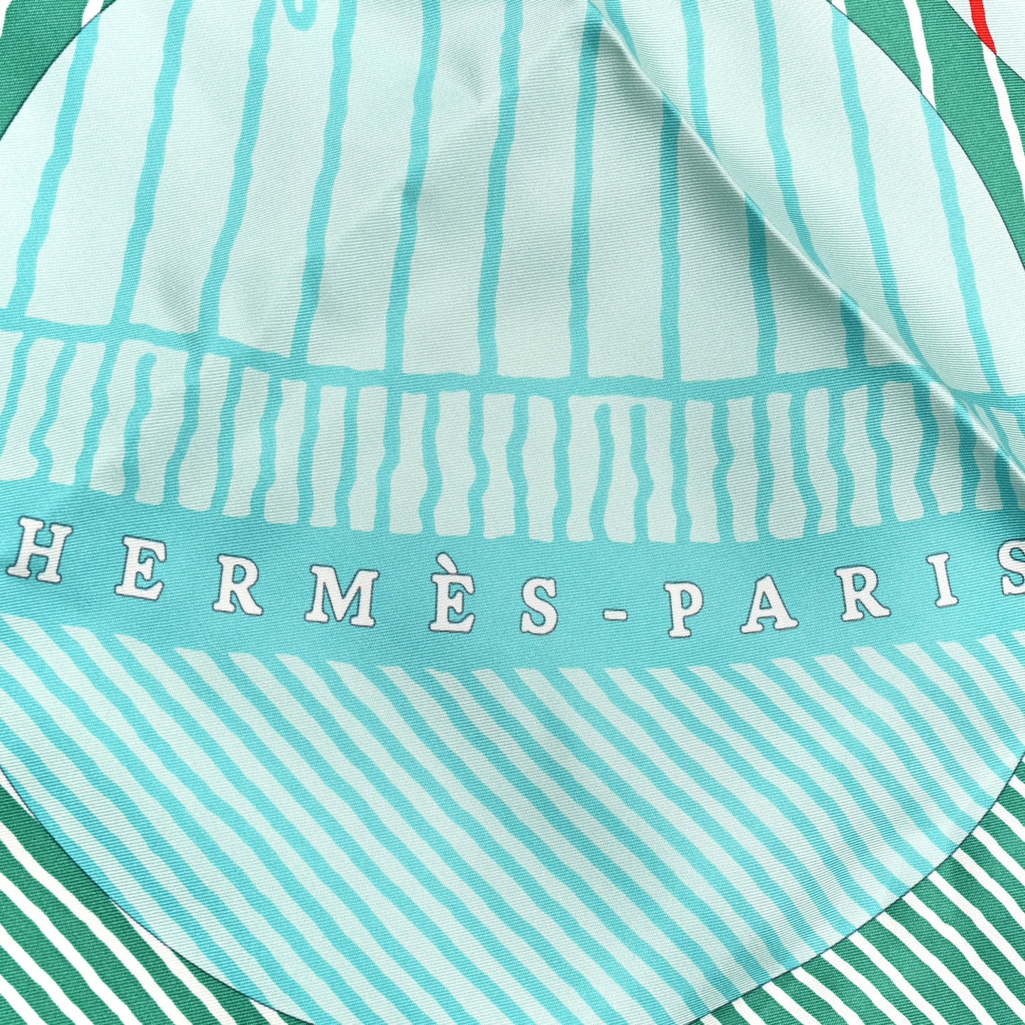 Silk Geant Suite Et Poursuite Scarf 140 Vert Rouge Turquoise