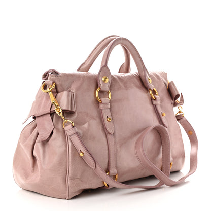 Miu Miu Vitello Lux Large Bow Bag Mughetto 3 of 11