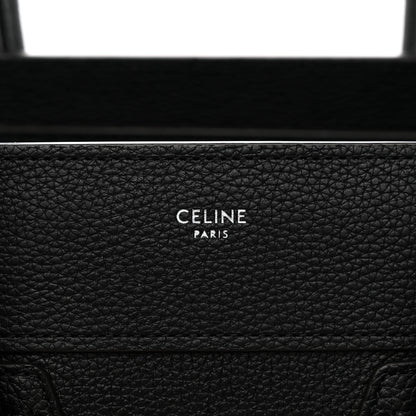 Celine Drummed Calfskin Micro Luggage Black 7 of 11