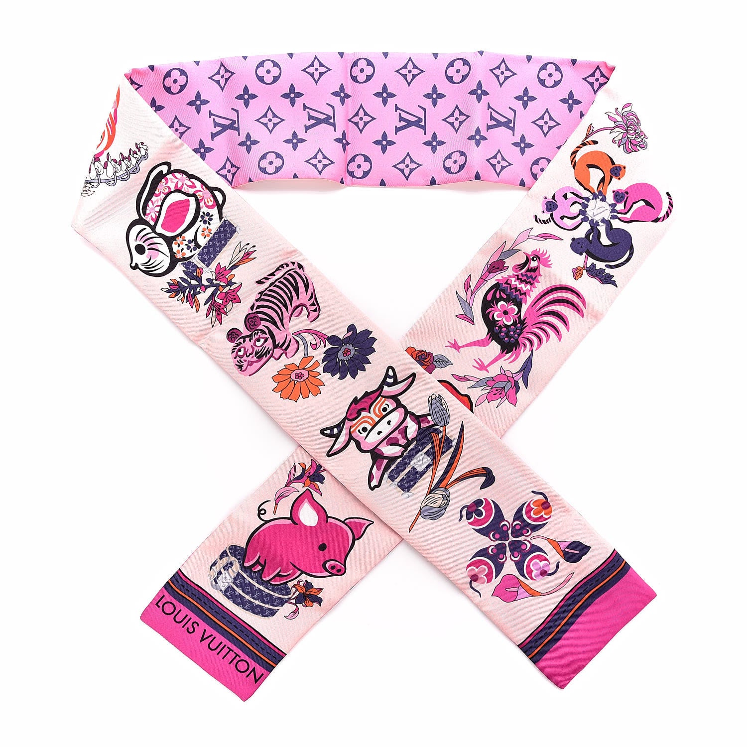 Louis Vuitton Silk Monogram Superstition Bandeau Rose 1 of 6