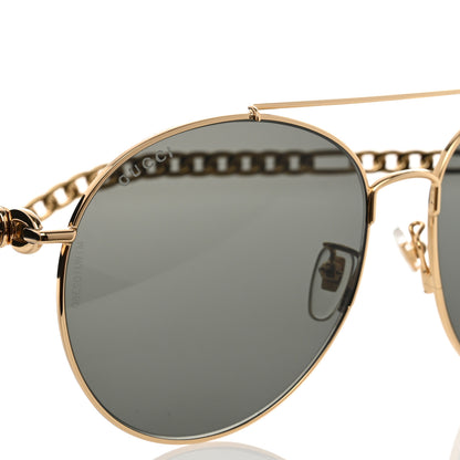 Gucci Aviator Charm Chain Sunglasses GG0725S Black 7 of 8
