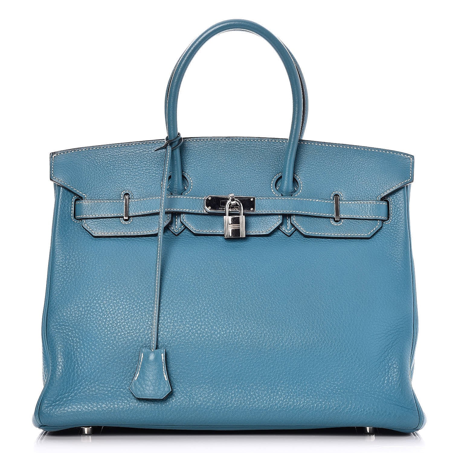 Hermes Taurillon Clemence Birkin 35 Blue Jean 1 of 33