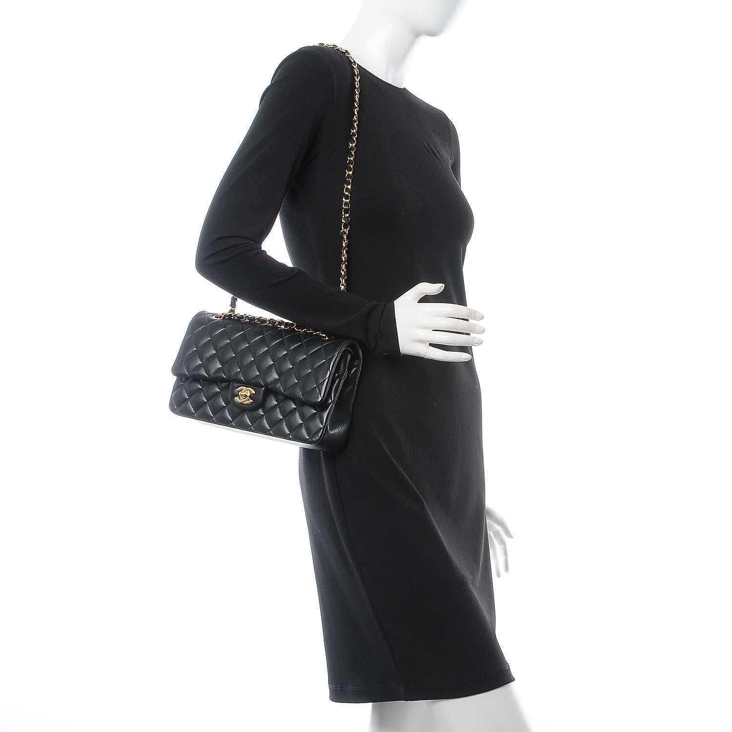 Chanel Lambskin Quilted Medium Double Flap Black 4 of 9