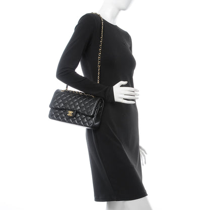 Chanel Lambskin Quilted Medium Double Flap Black 4 of 9