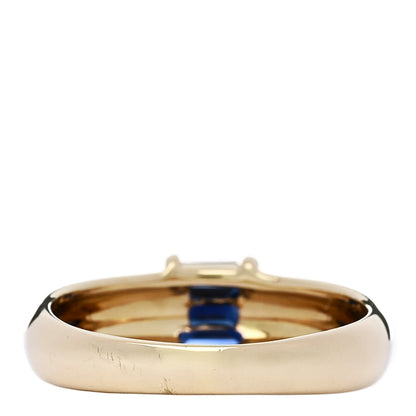 Tiffany 18K Yellow Gold Blue Sapphire Baguette Ring 51 5.75 3 of 6