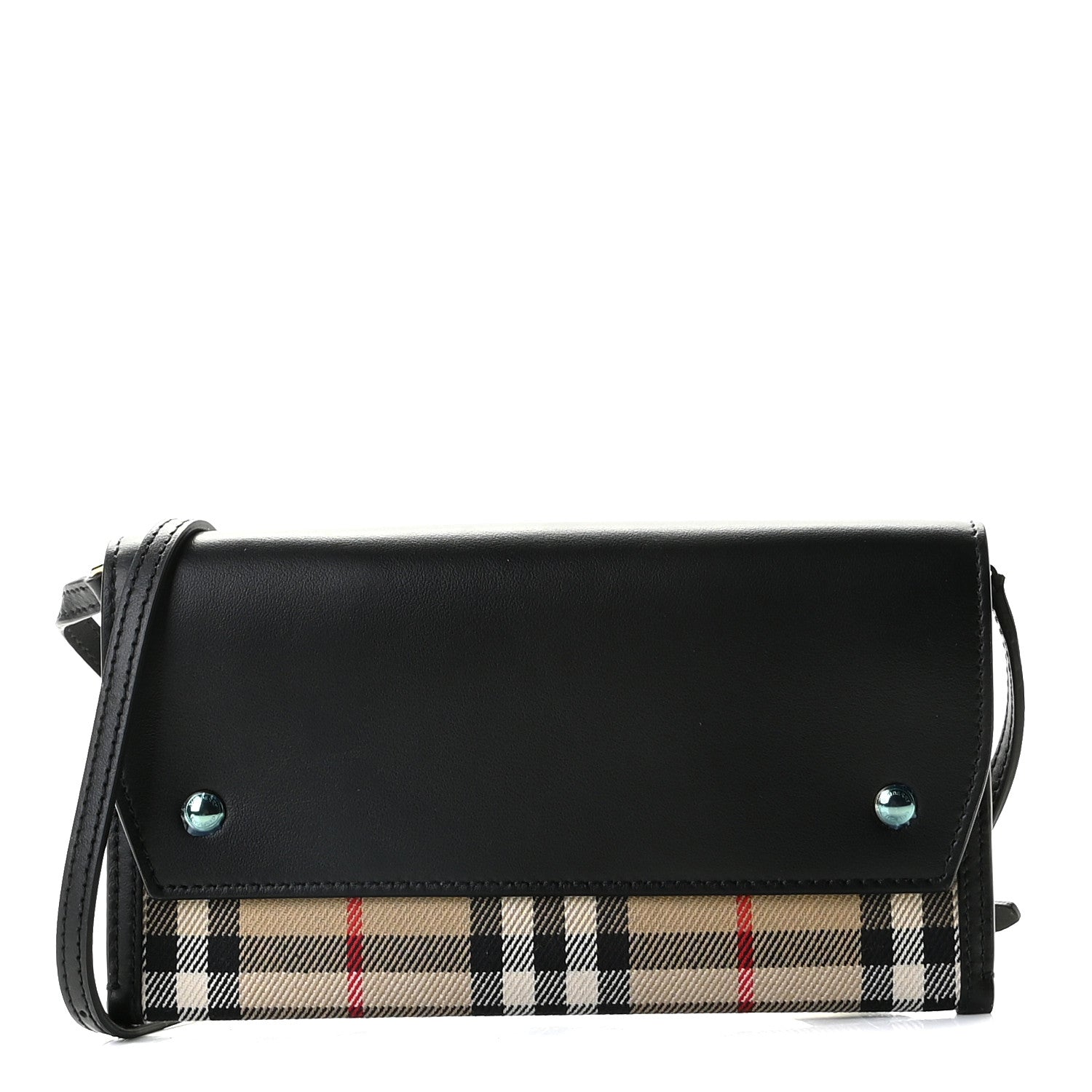 Burberry Calfskin Vintage Check Phone Pocket Crossbody Archive Beige Black 1 of 8