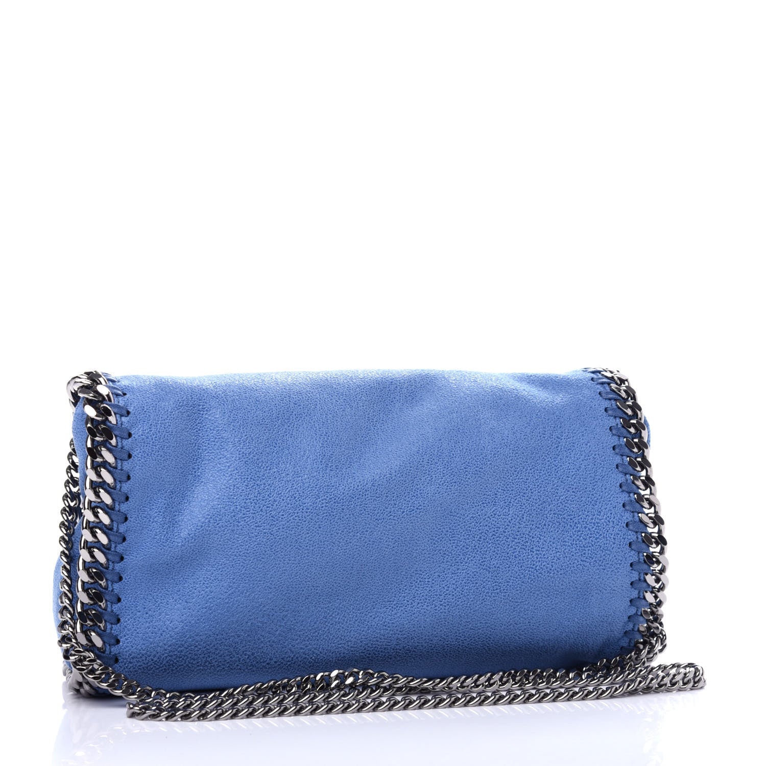 Stella McCartney Shaggy Deer Mini Falabella Fold Over Tote Bright Blue 3 of 9