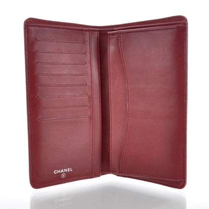 Chanel Lambskin Quilted Yen Wallet Red 5 of 10