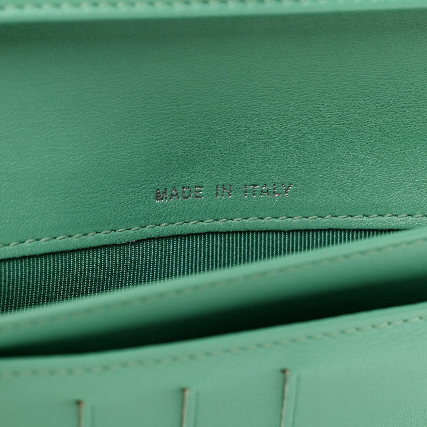 Patent Quilted Large Flap Wallet Green