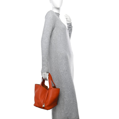 Hermes Taurillon Clemence Picotin Lock 22 PM Terre Battue 2 of 11