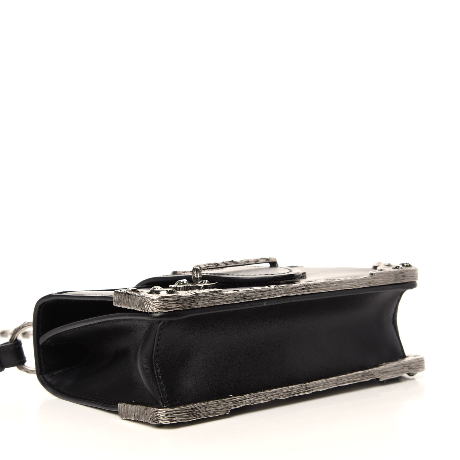 Prada Crystal City Calf Saffiano Cahier Shoulder Bag Black 4 of 9