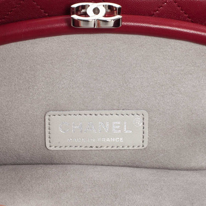 Chanel Lambskin Quilted Clutch Red 8 of 9