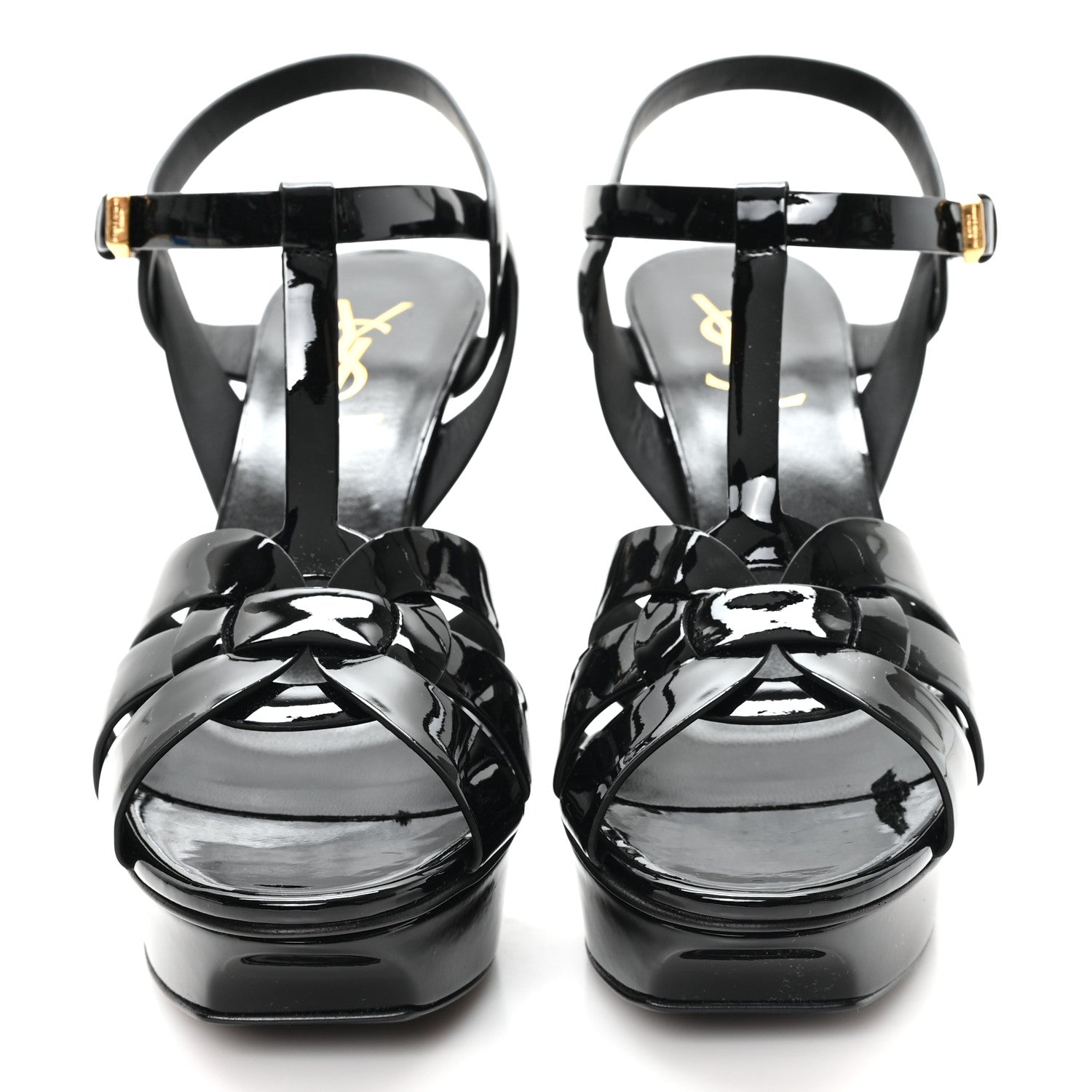 Saint Laurent Patent Tribute 75 Platform Sandals 37.5 Black 3 of 10