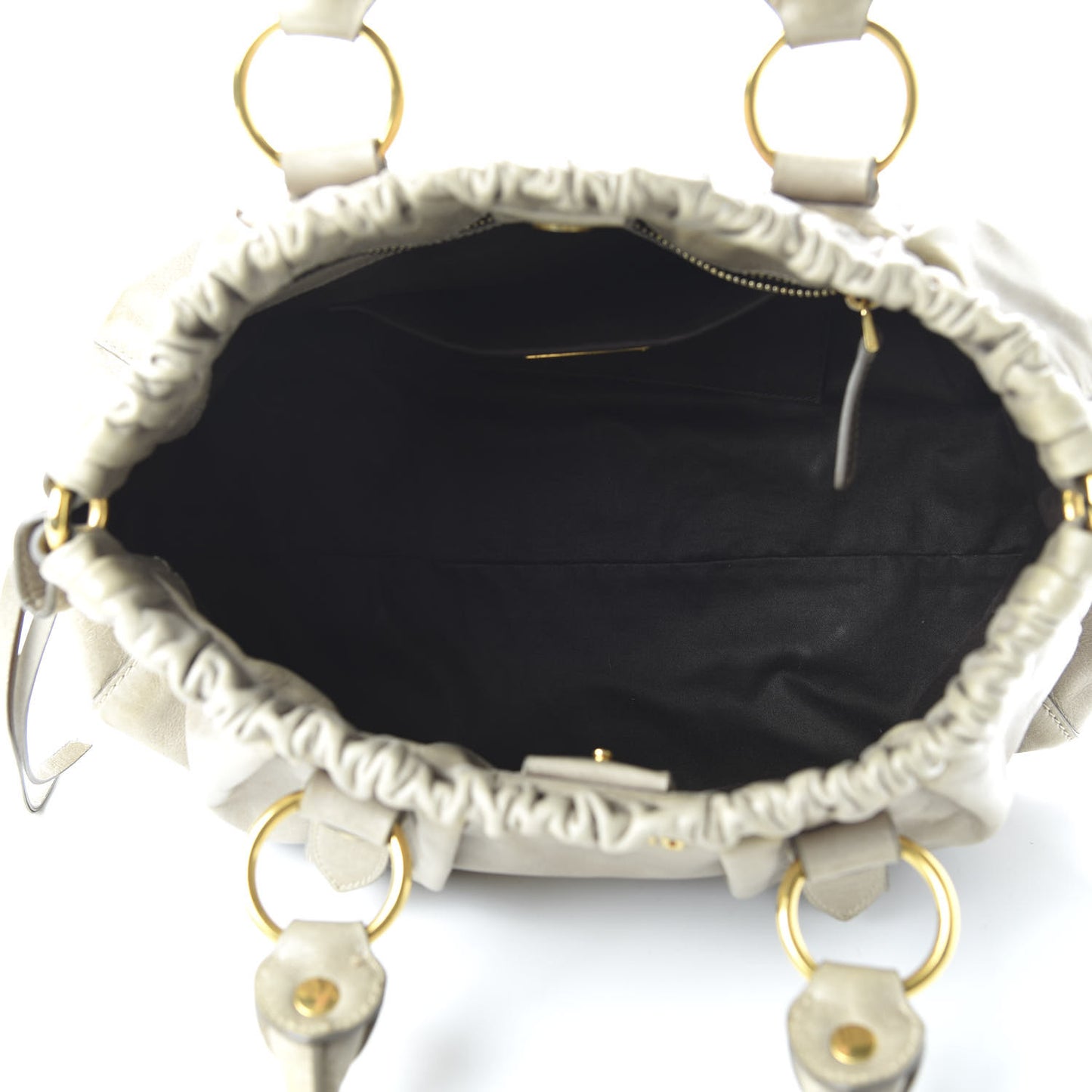 Vitello Lux Gathered Tote Pomice