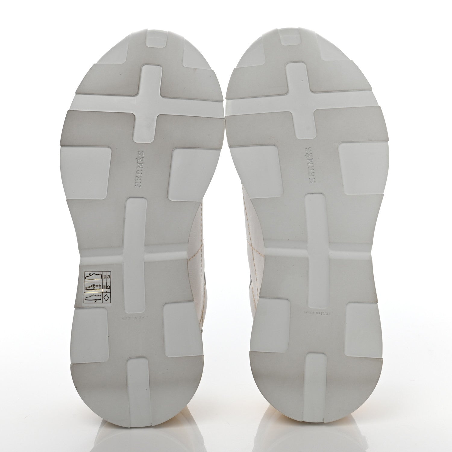 Hermes Technical Canvas Calfskin Womens Drive Sneakers 38 White 5 of 10