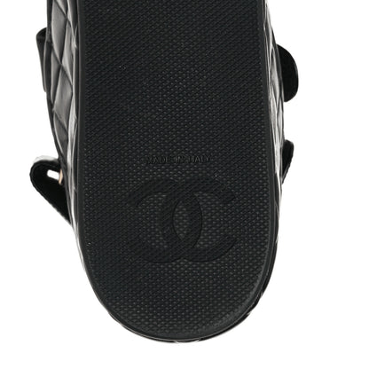 Chanel Shiny Calfskin Logo Platform Sandals 39 Black 13 of 22