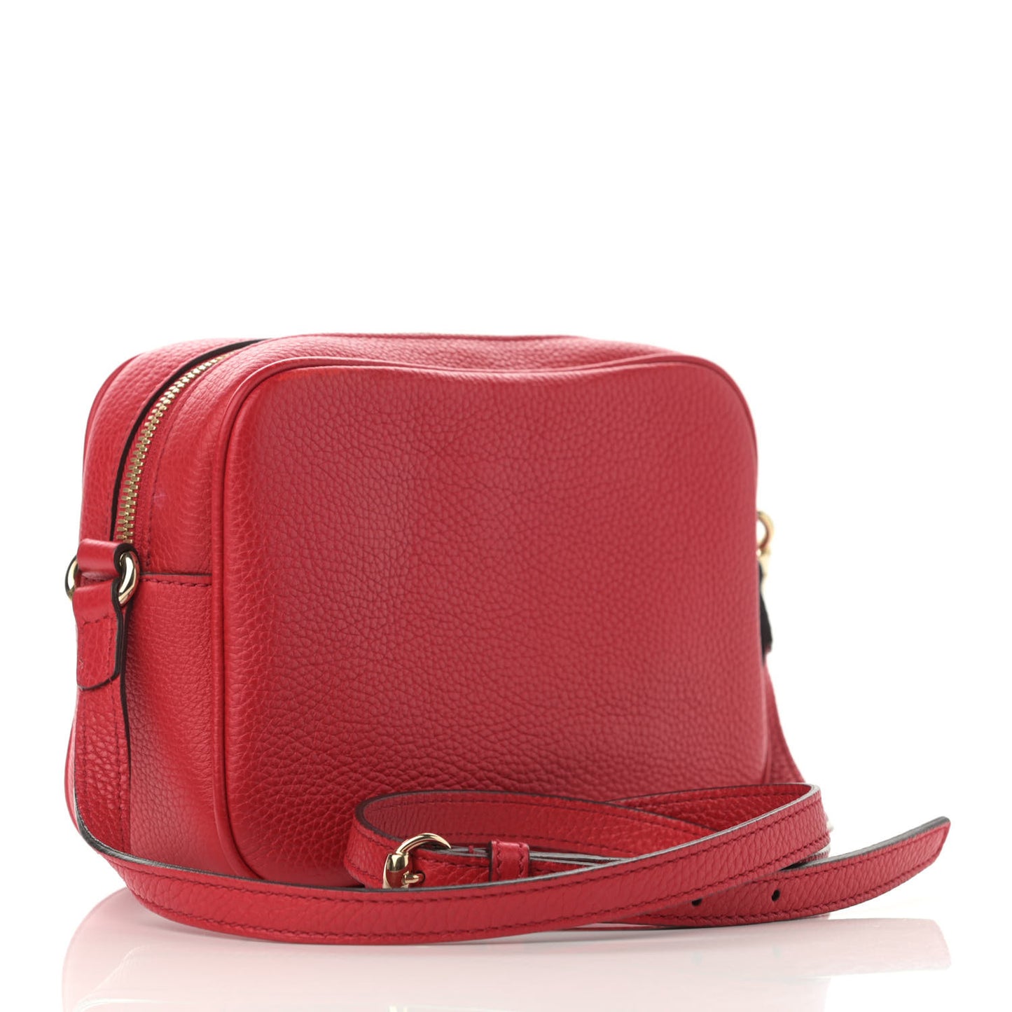 Pebbled Calfskin Small Soho Disco Bag Vibrant Red