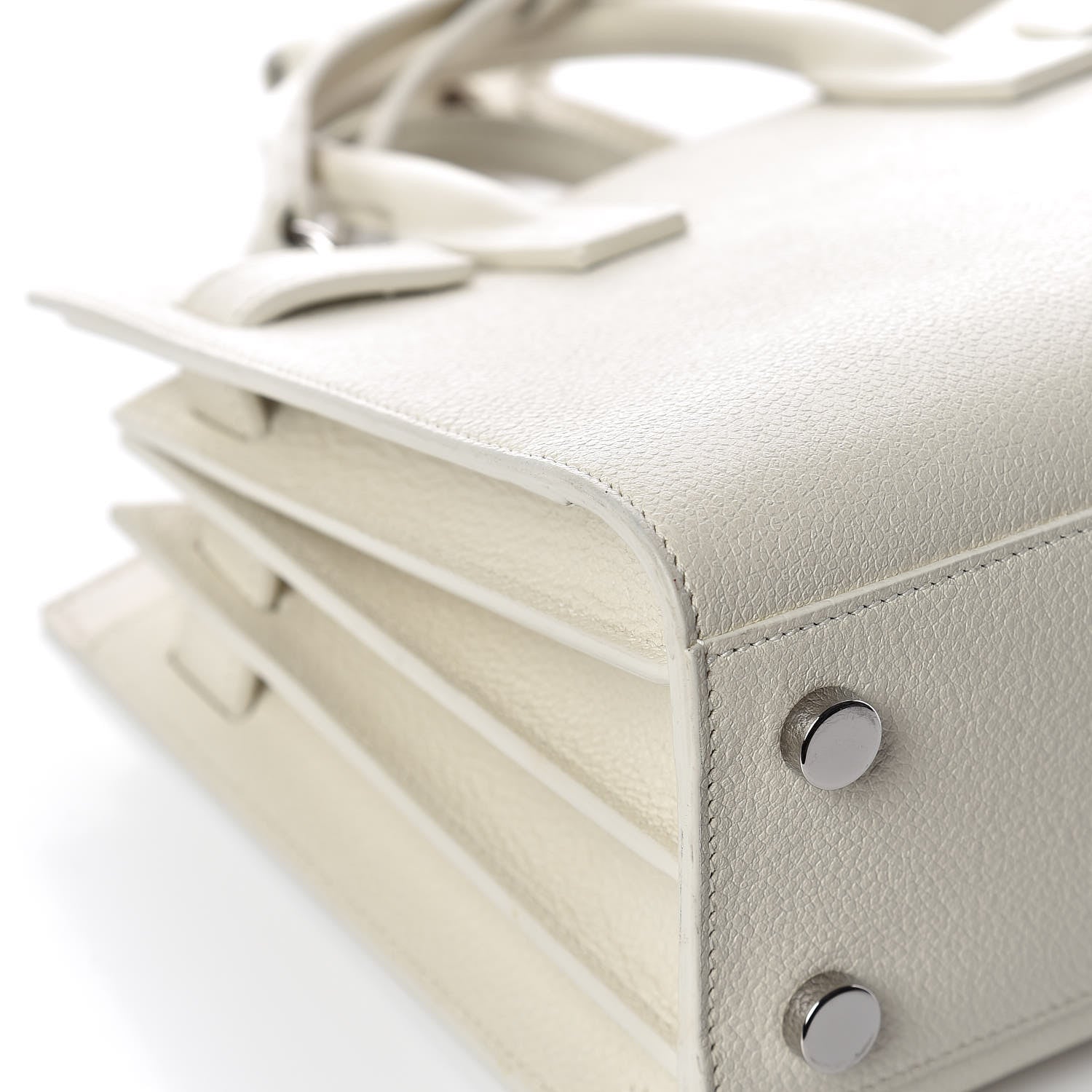Saint Laurent Grained Calfskin Nano Sac de Jour Dove White 11 of 12