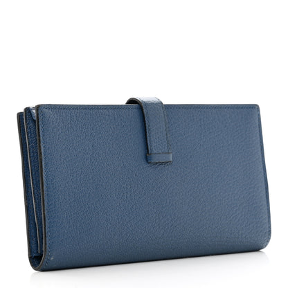 Hermes Chevre Mysore Bearn Gusset Wallet Bleu Agate 3 of 9