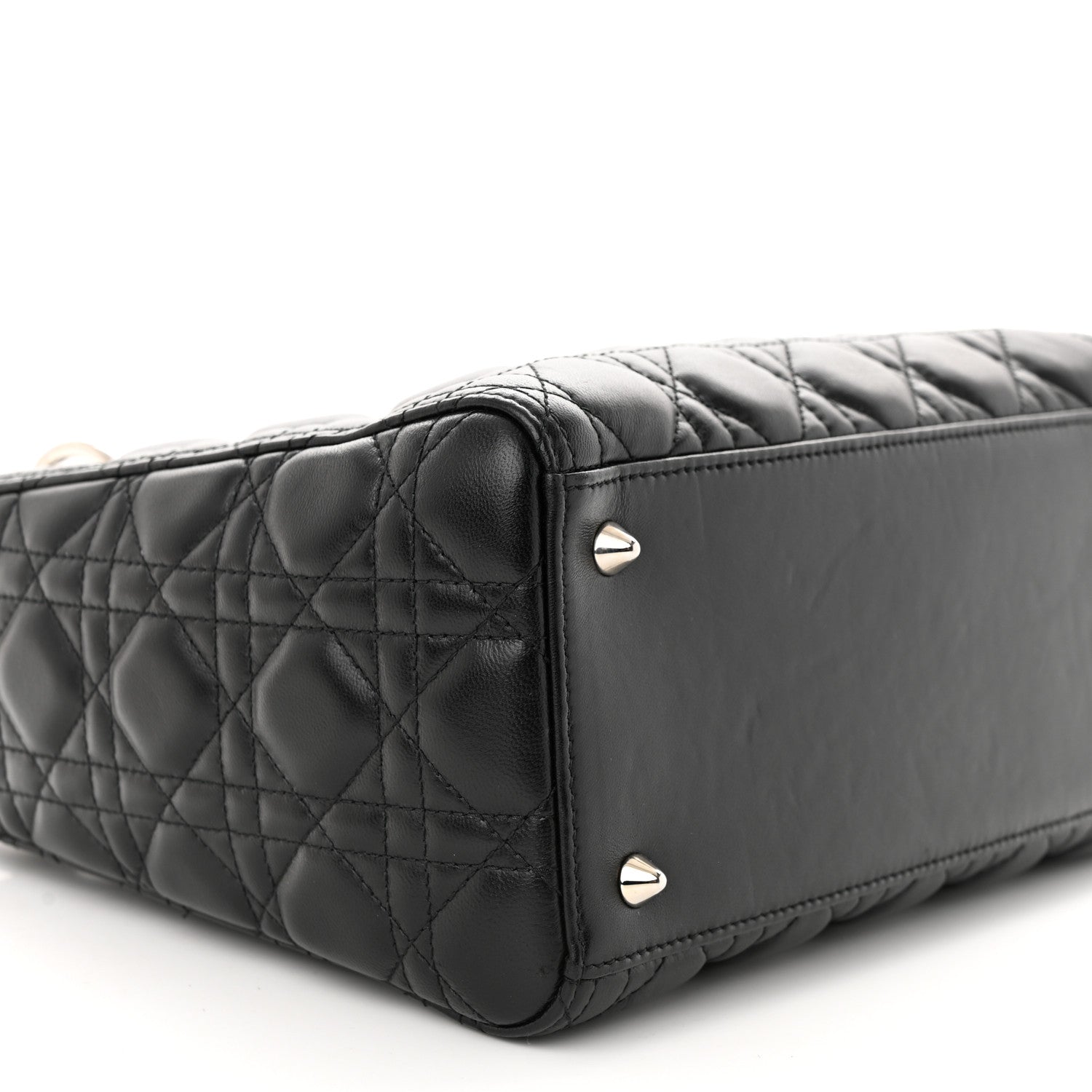 Christian Dior Lambskin Cannage Medium Lady Dior Black 9 of 11