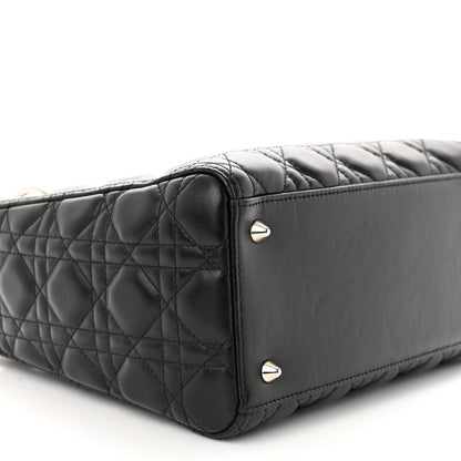 Christian Dior Lambskin Cannage Medium Lady Dior Black 9 of 11