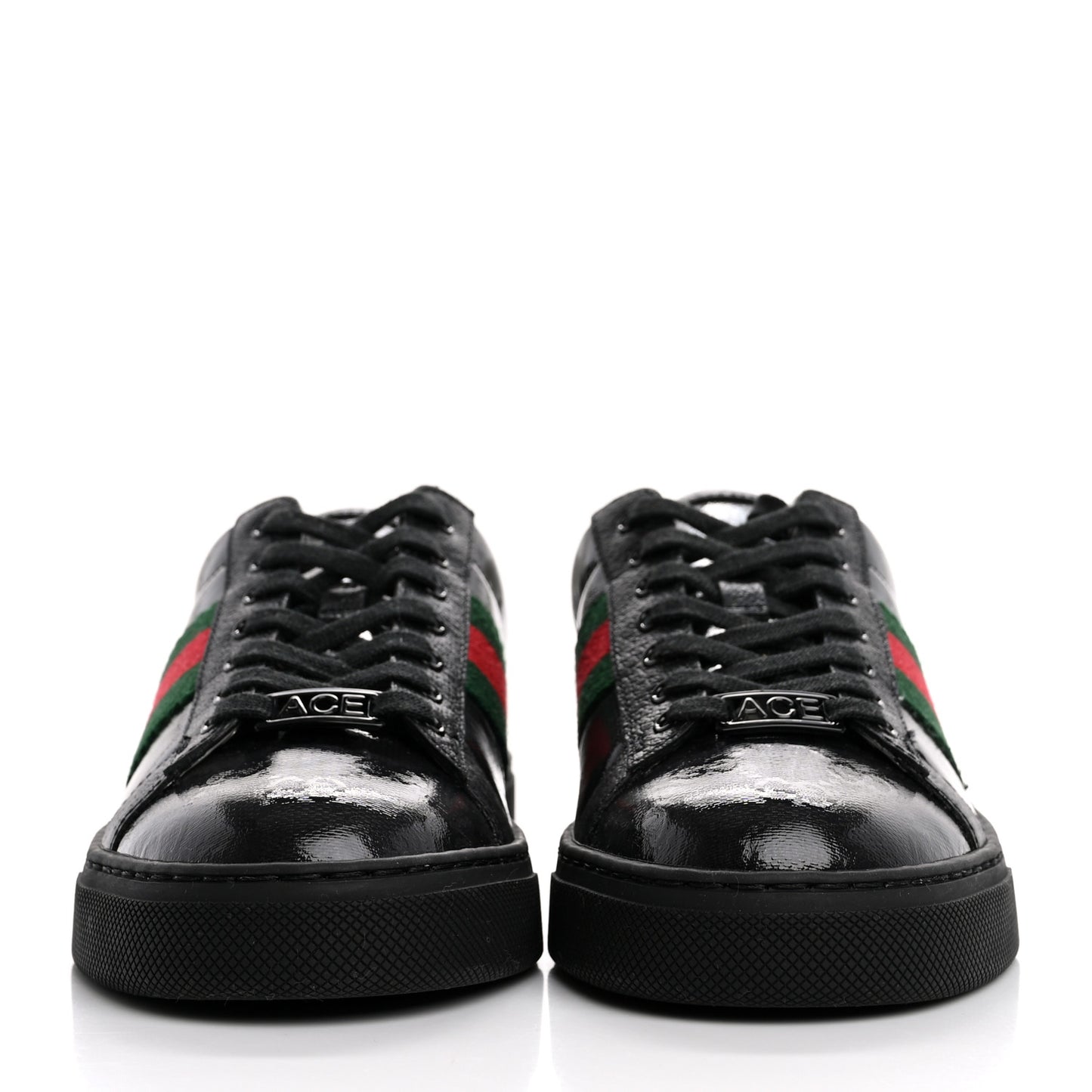 Crystal GG Monogram Web Womens New Ace Sneakers 36 Black