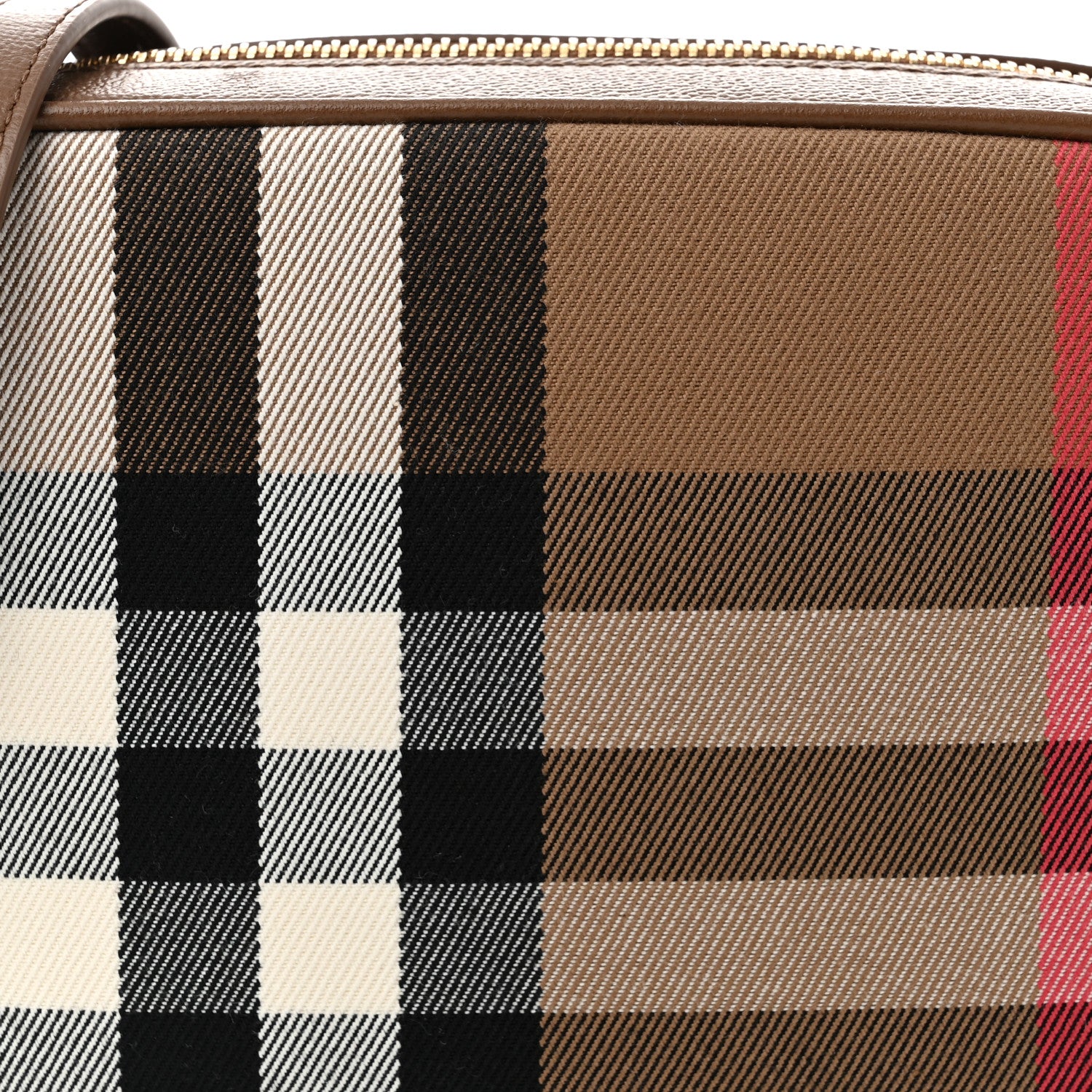 Burberry Calfskin House Check Small Camera Bag Earth 9 of 11