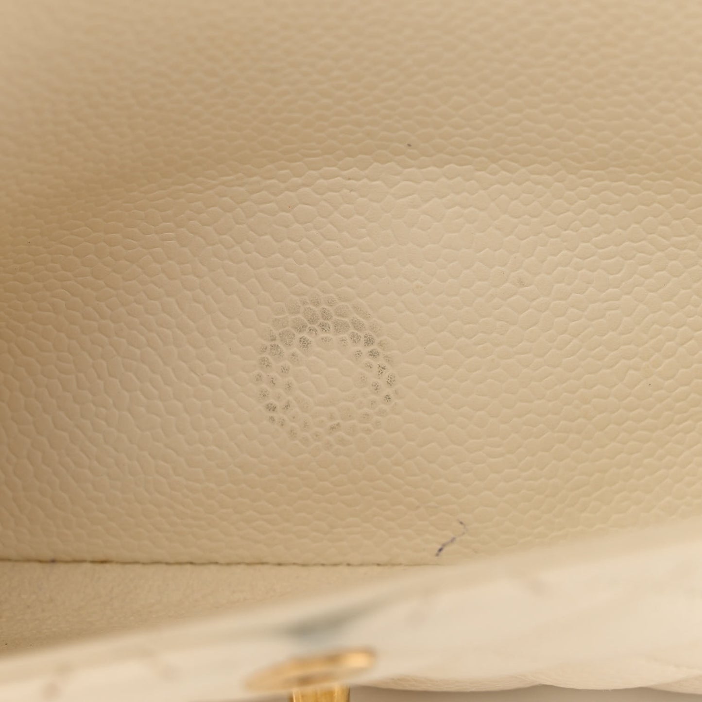 Caviar Quilted Medium Double Flap White