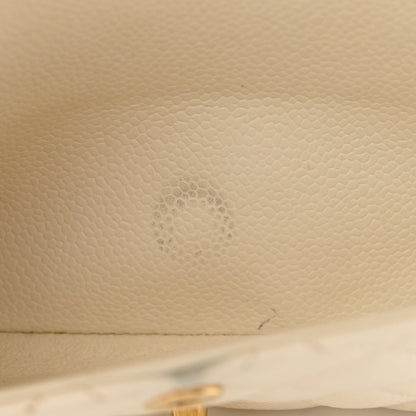 Chanel Caviar Quilted Medium Double Flap White 14 of 15