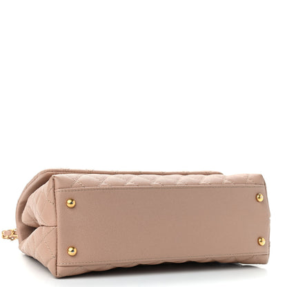 Chanel Caviar Quilted Small Coco Handle Flap Light Beige 3 of 8