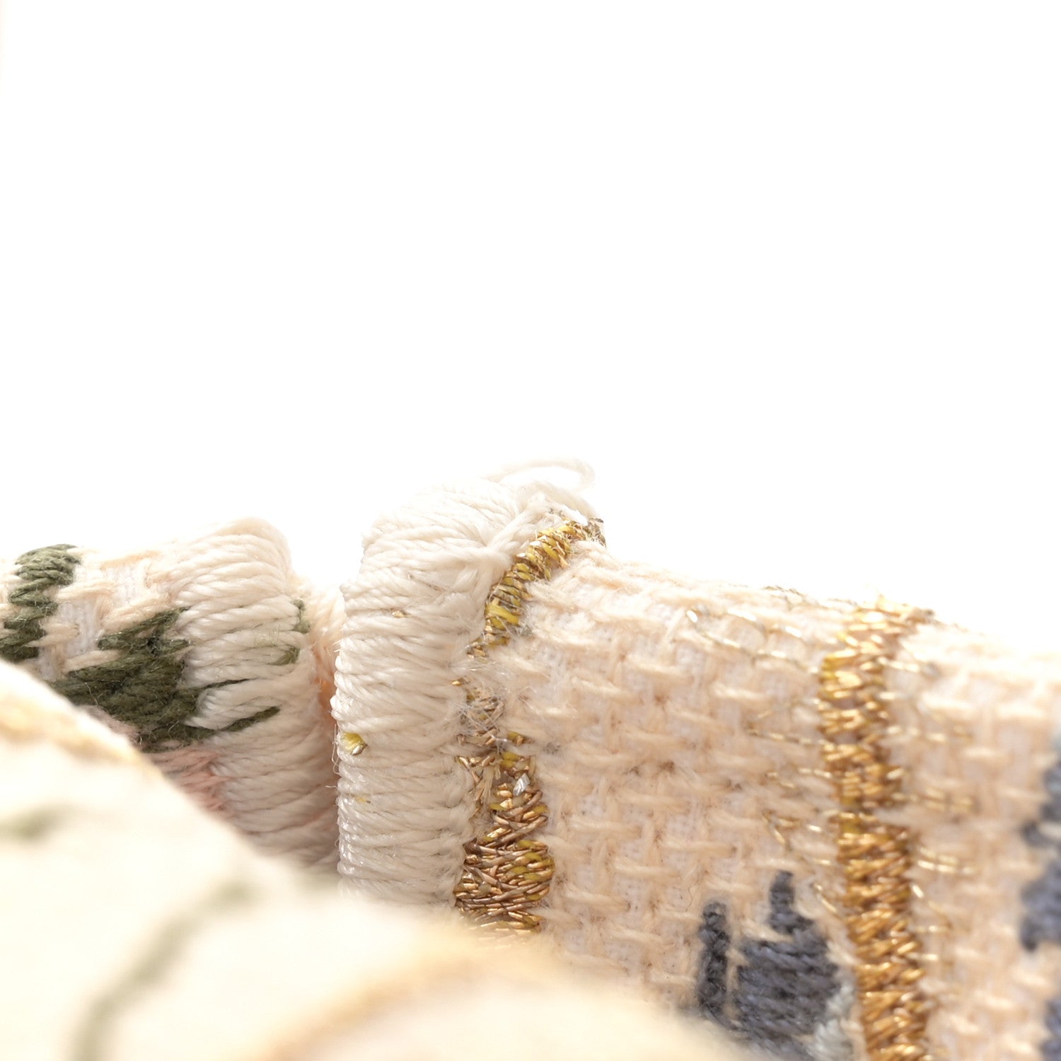 Christian Dior Canvas Embroidered Hibiscus Printed Medium Lady D-Lite Beige Multicolor 12 of 13