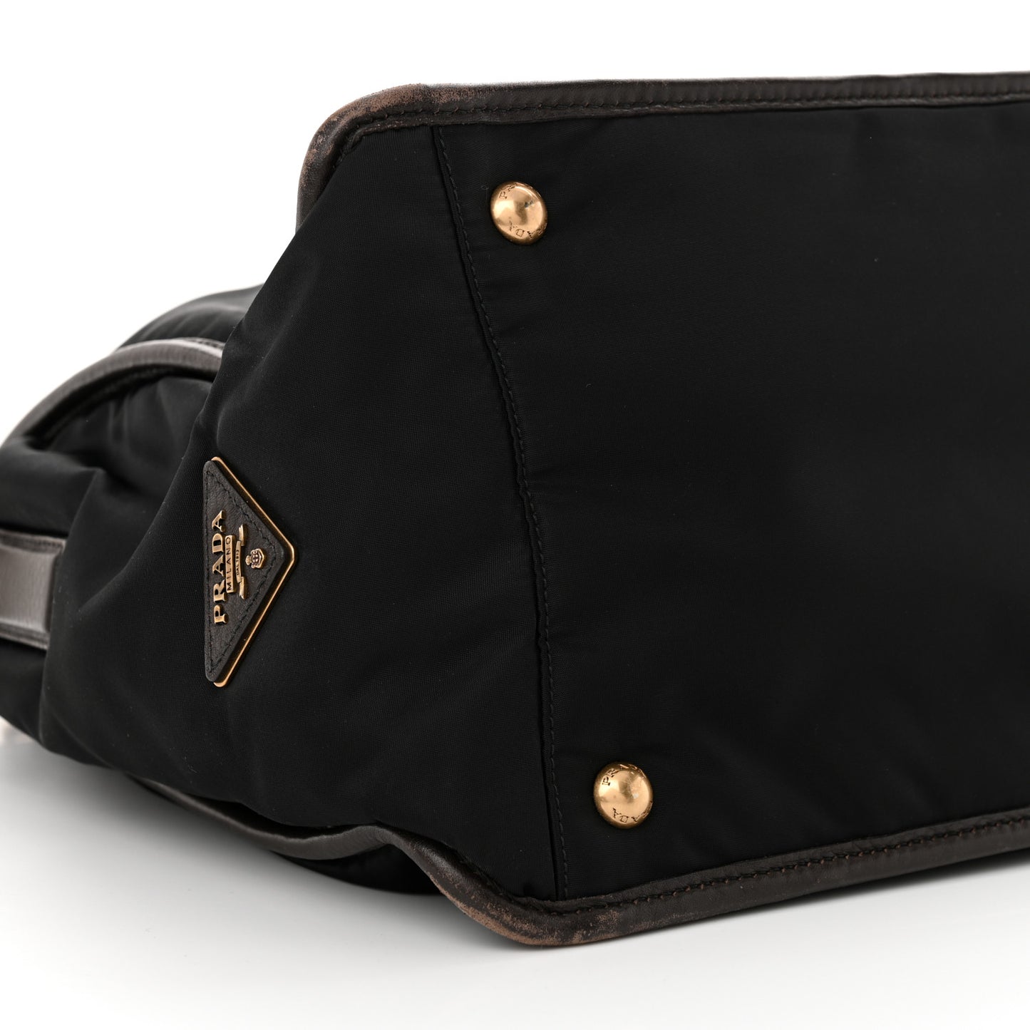 Tessuto Nylon Jacquard Logo Tote Black Teak